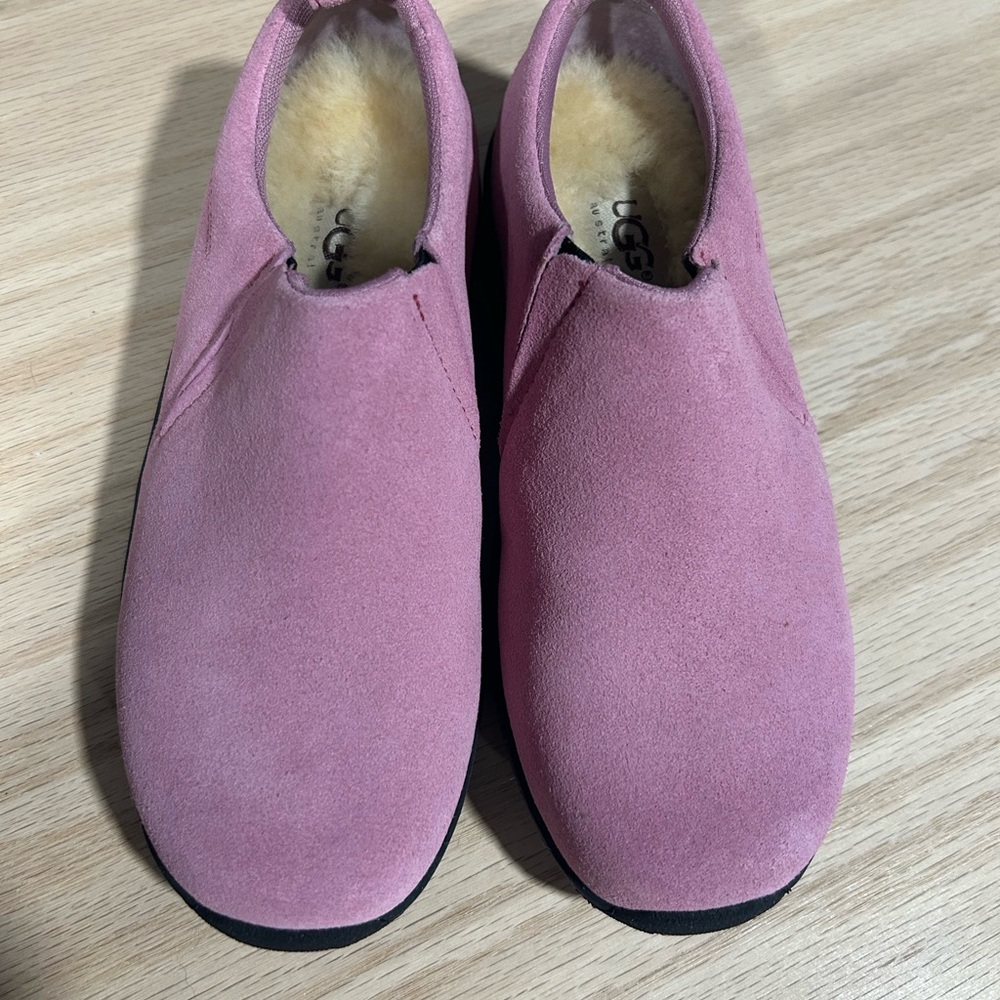 UGG Pink Suede Slip-On Slippers
